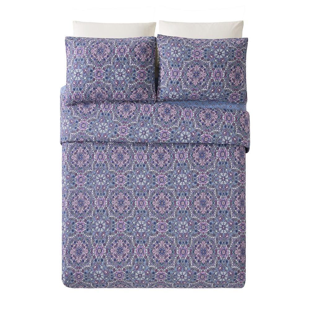 Modern Heirloom Lavender Florals 100% Cotton Purple Quilt Set