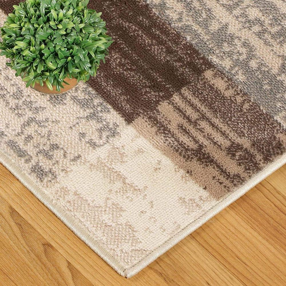 Slate Geometric Easy-Care Synthetic 5'x8' Area Rug