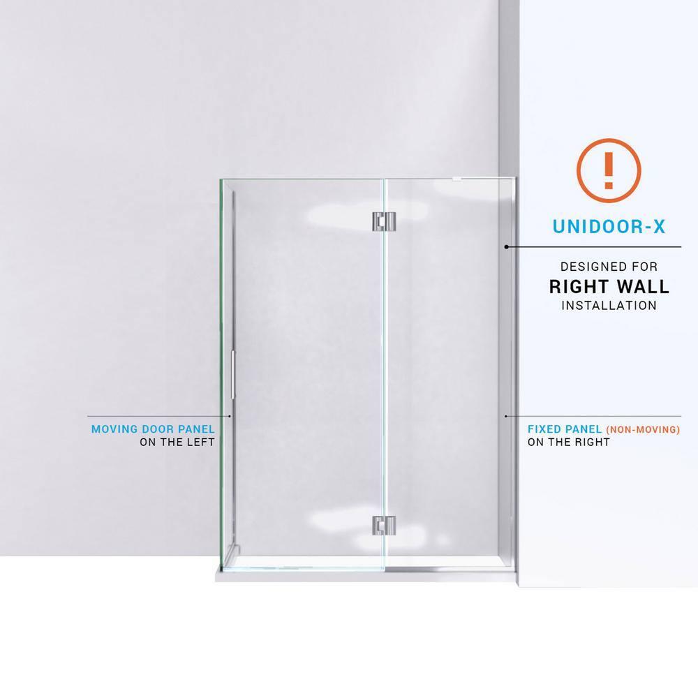 Unidoor-X 48.38" x 72" Rectangle Hinged Shower Enclosure