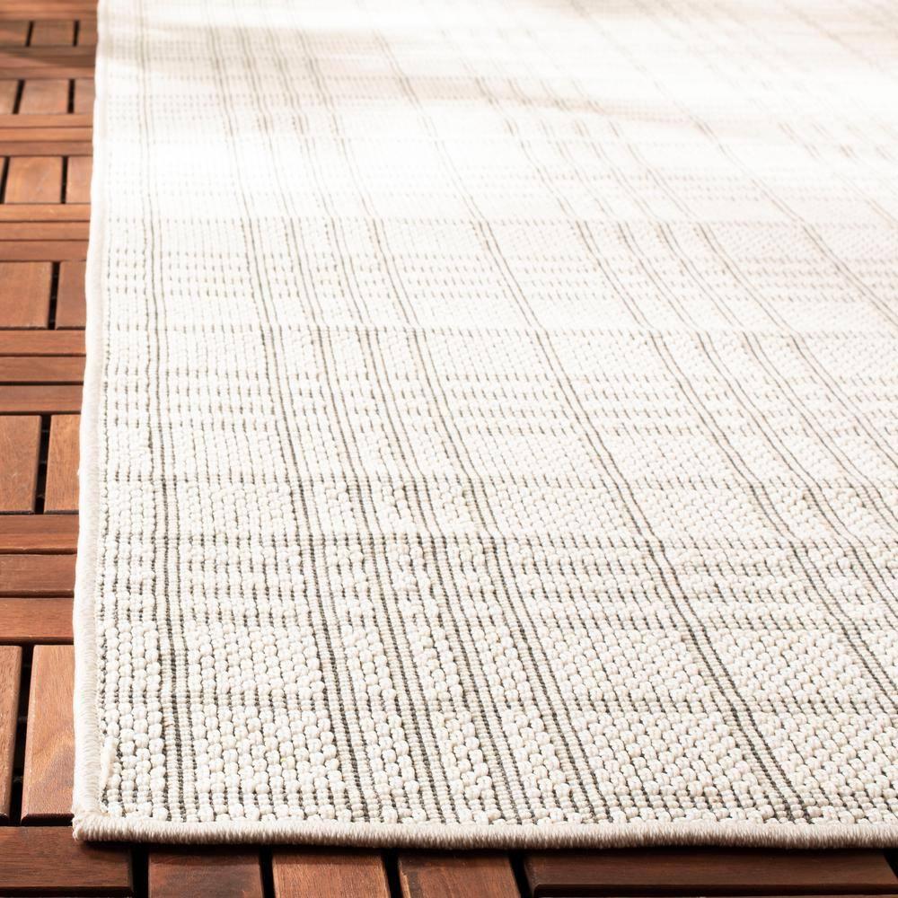 Bermuda BMU802 Power Loomed Indoor/Outdoor Machine Washable Area Rug - Ivory/Light Grey - 5'3"x5'3" - Safavieh