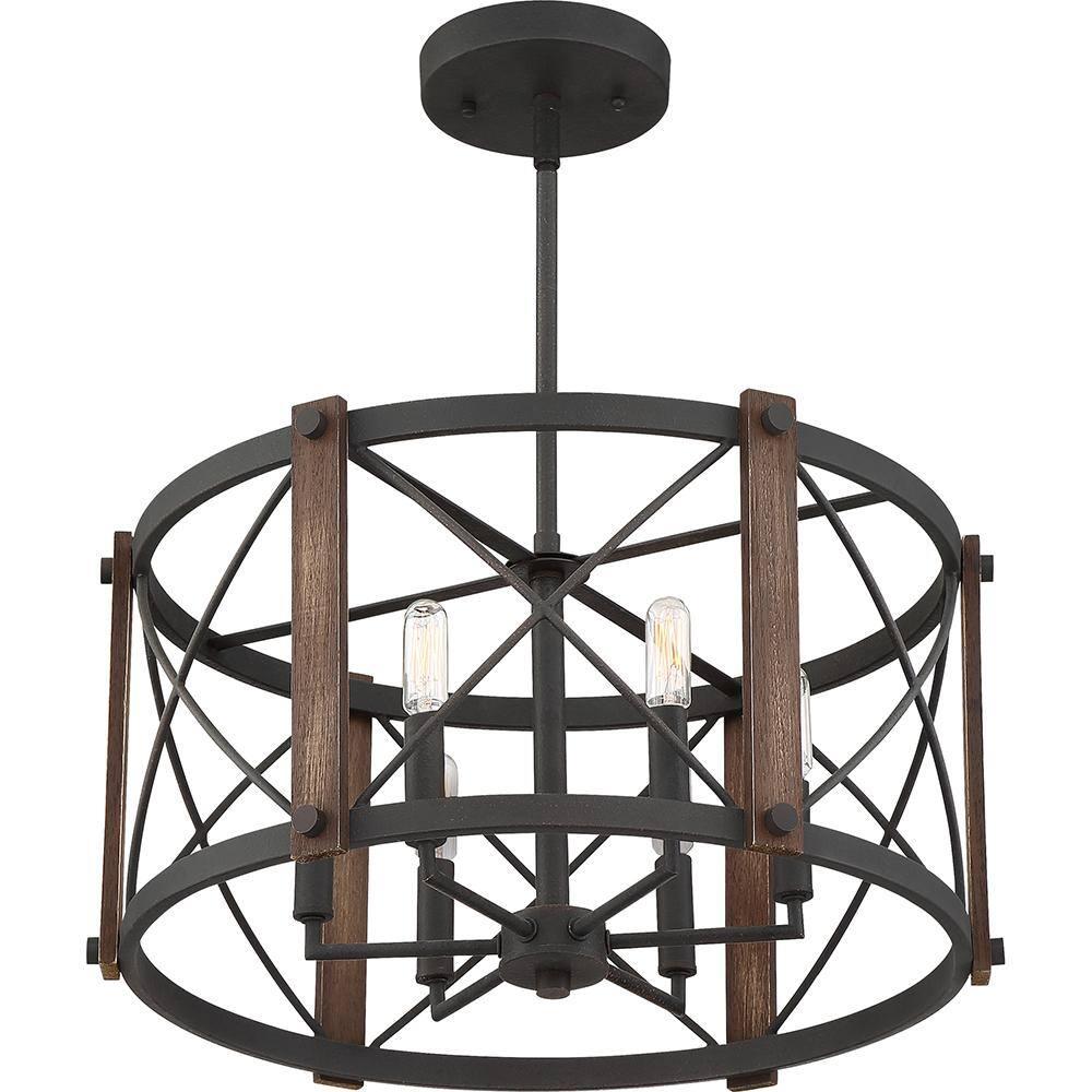 Quoizel Lighting Baron 6 - Light Semi-Flush Mount in  Marcado Black