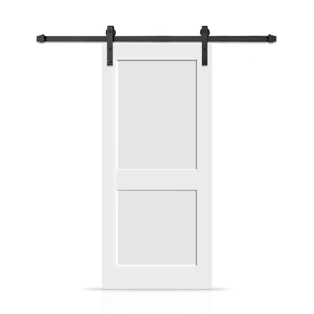 Calhome 2 Panel Shaker Painted Composite Modern Interior Sliding Barn Door with Hardware Kit