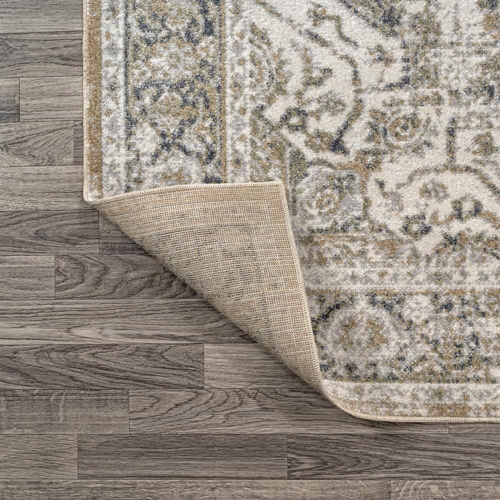 JONATHAN Y Keesha Bold Distressed Medallion Low-Pile Machine-Washable Green/Cream 5 ft. x 8 ft. Area Rug