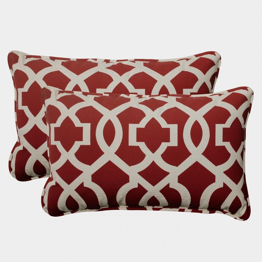 Pillow Perfect New Geo Geometric Indoor/Outdoor Reversible Throw Pillow (Set of 2)