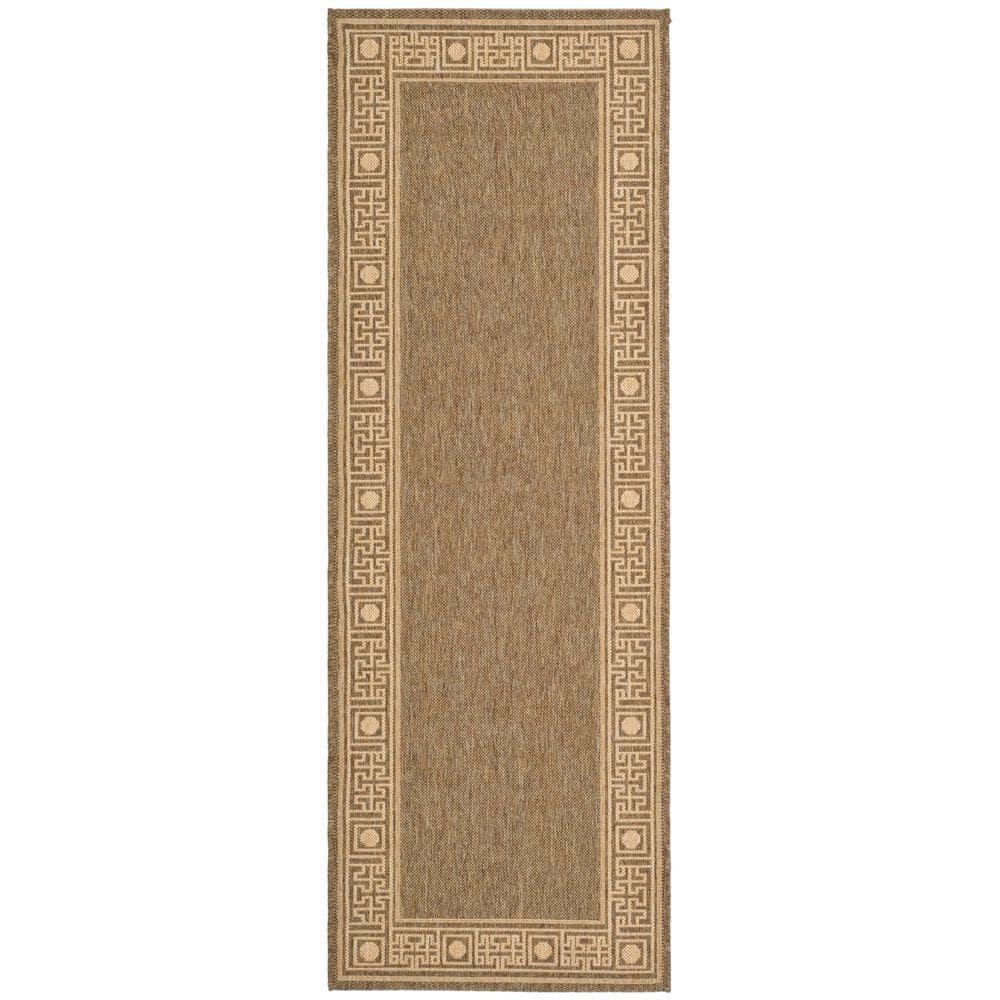 Courtyard CY5143 Power Loomed Indoor and Outdoor Runner Rug - Dark Beig/Beige - 2'7"x8'2" - Safavieh