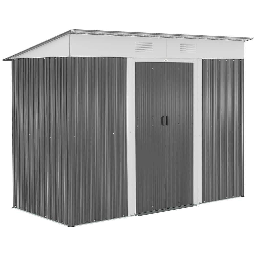 Outsunny Backyard  3.6 ft. W x 5.8 ft. D Metal Traditional Storage Shed