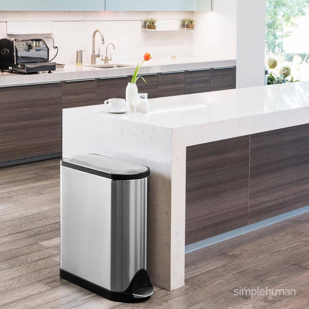 Simplehuman 45-Liter Brushed Stainless Steel Butterfly Step Trash Can