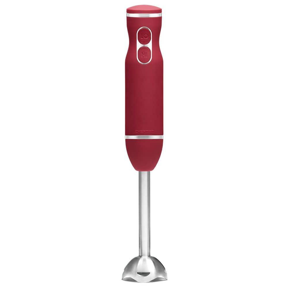 Chefman Multi-Speed Immersion Hand Blender with Stainless Steel Blades, 300W, Multi Purpose, Red