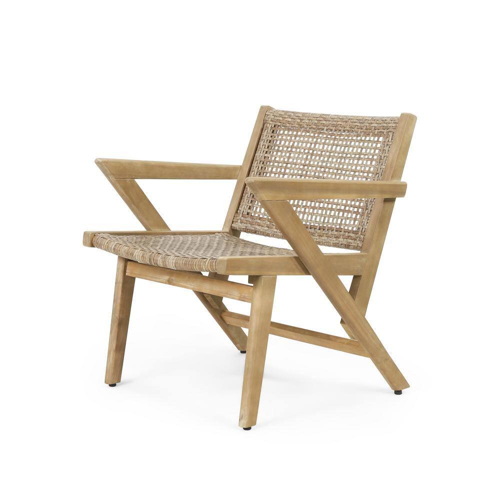 Noble House Outdoor Dining Chair - Polyethylene - Set of 2 - Light Brown