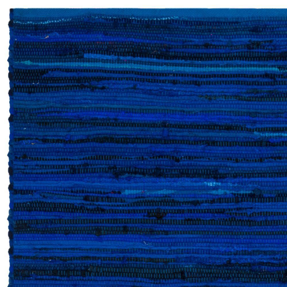 Rag Rug RAR130 Hand Woven Indoor Area Rug - Blue/Multi - 6'x6' - Safavieh.