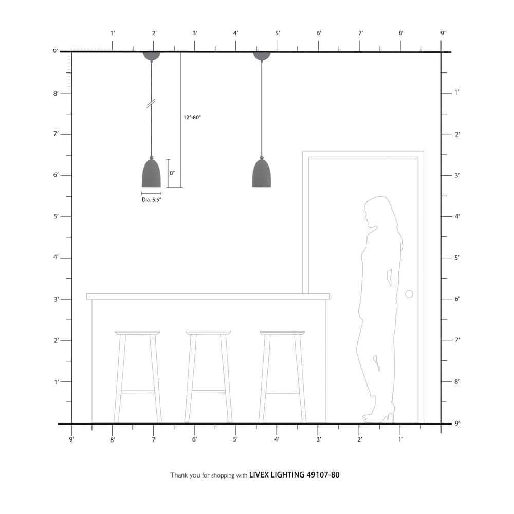 Livex Lighting Arlington 1 - Light Pendant in  Nordic Gray