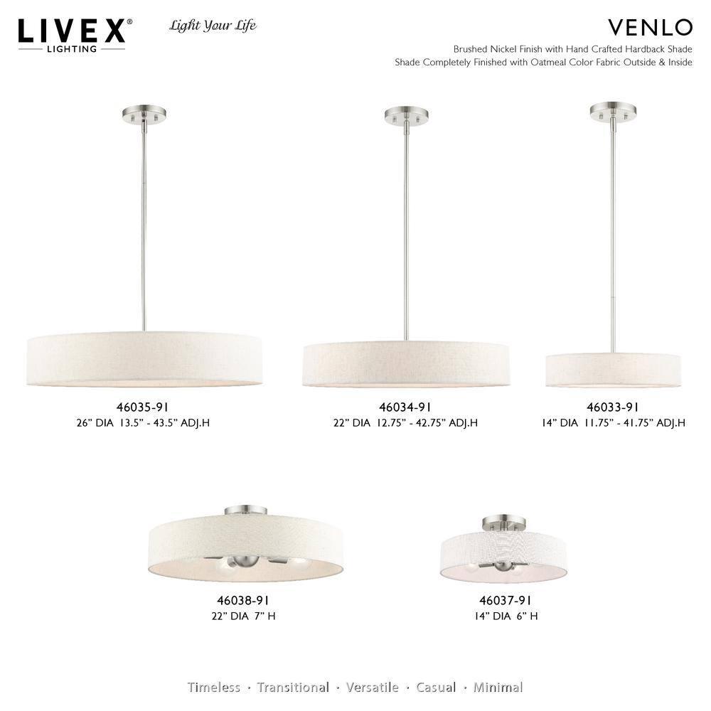 Livex Lighting Venlo 4 - Light Pendant in  Brushed Nickel