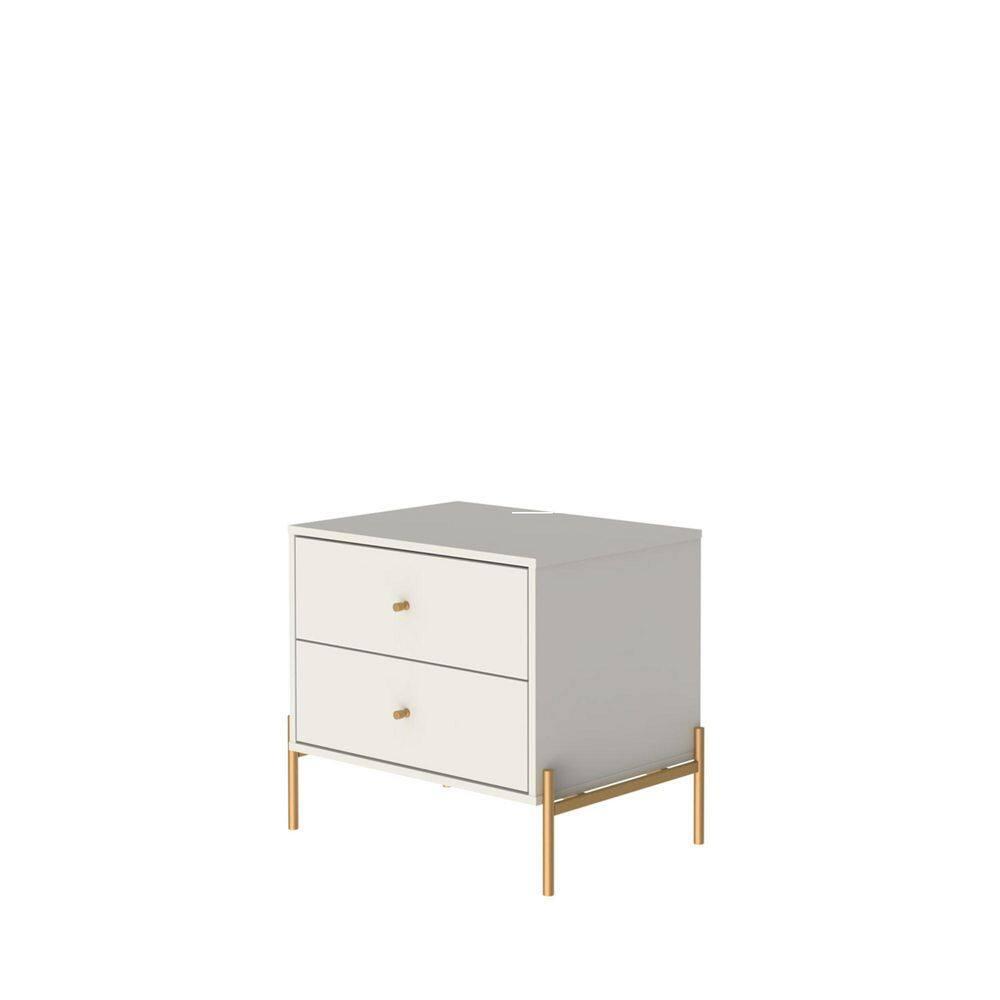 Set of 2 Jasper Drawer Nightstands Off White - Manhattan Comfort