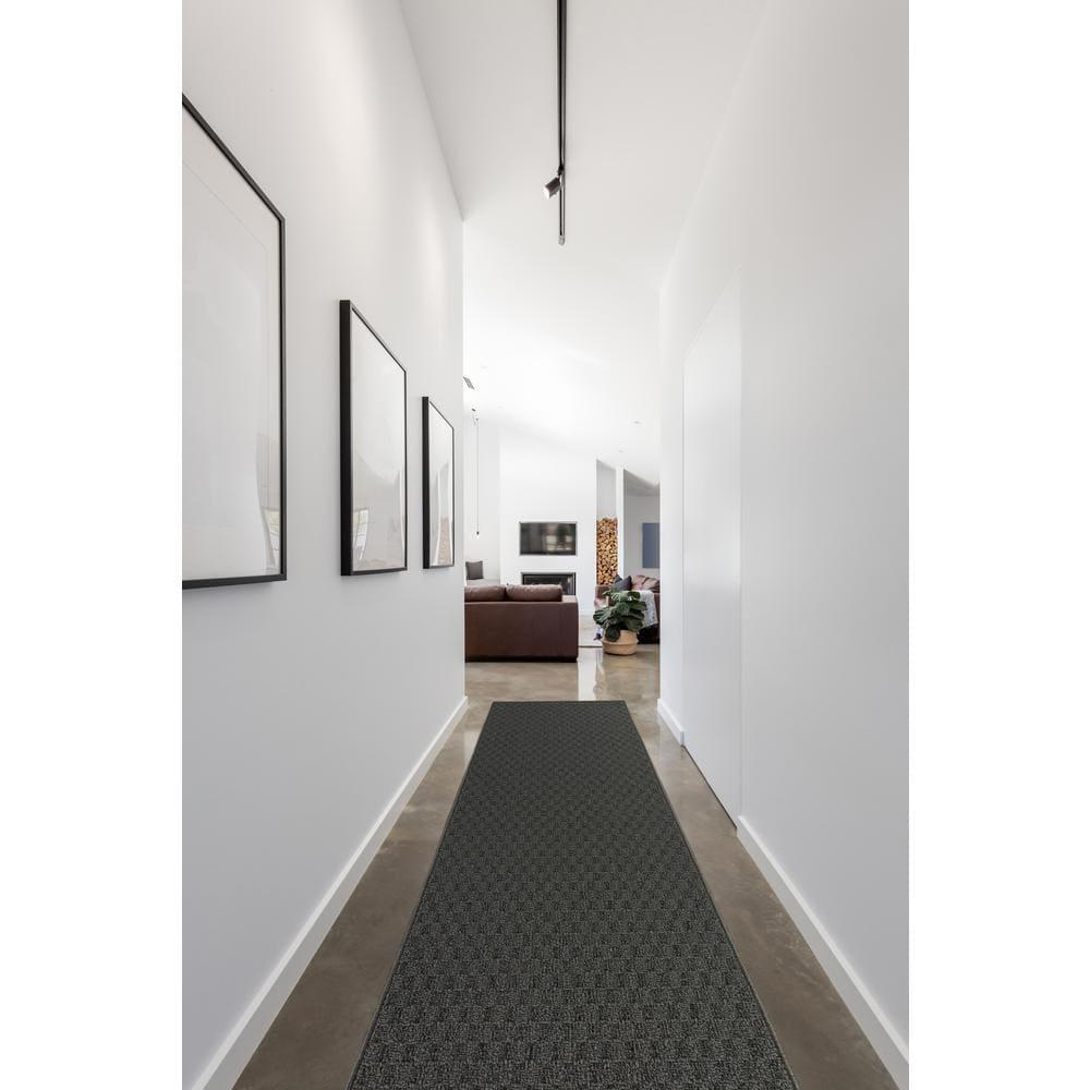 Garland Rug Town Square Polypropylene Cinder Gray Indoor Runner Rug, 3' x 8'