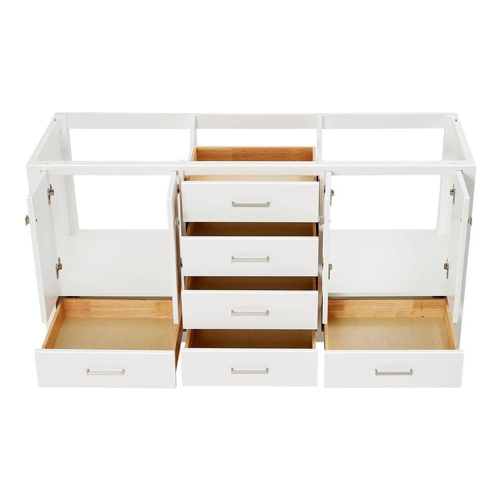 Ariel A067d-Bc Cambridge 66" Double Free Standing Vanity Cabinet Only - White