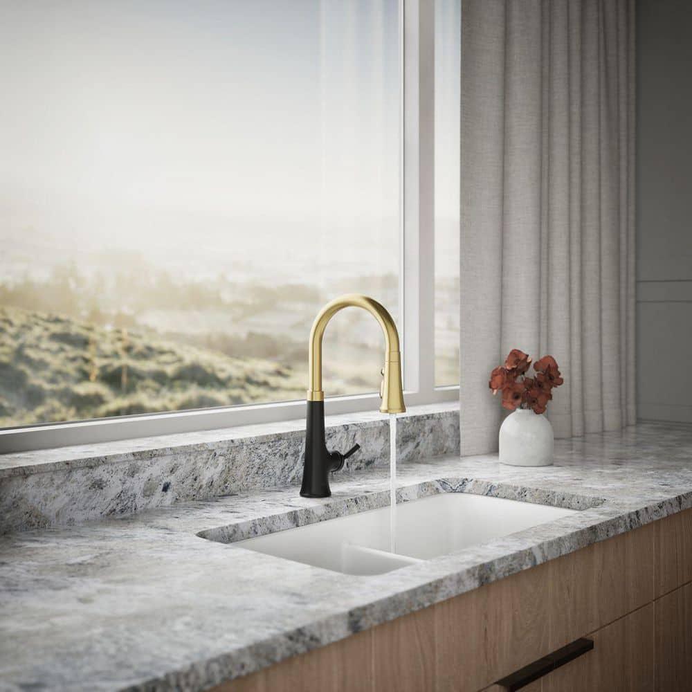 Tone Touchless Pull-Down Kitchen Sink Faucet with Three-Function Sprayhead