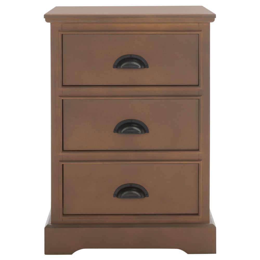 Griffin 3 Drawer Side Table - AMH5717 - Sepia - Safavieh Couture