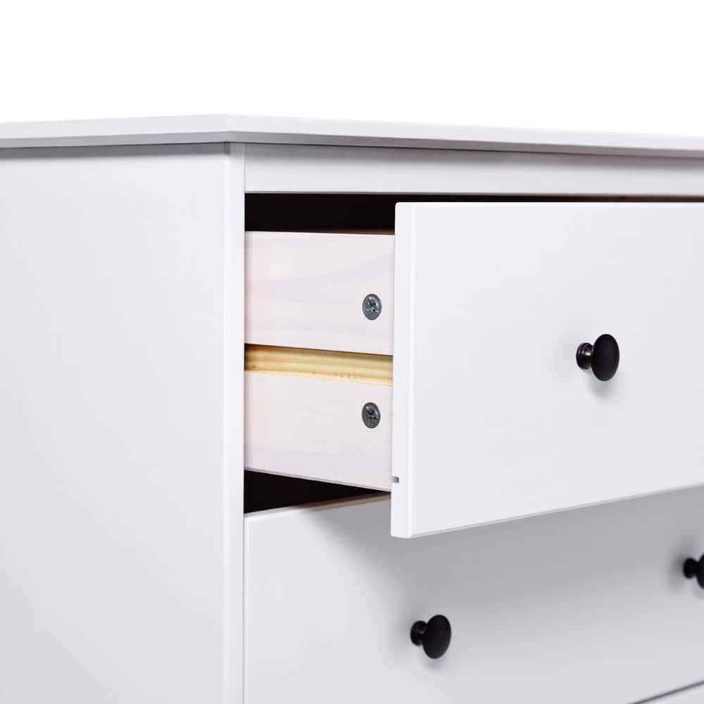 Walker Edison Tall Wood Dresser Bedroom Storage Drawer Organizer Closet Hallway, 4 Drawer, White 4 Drawers White