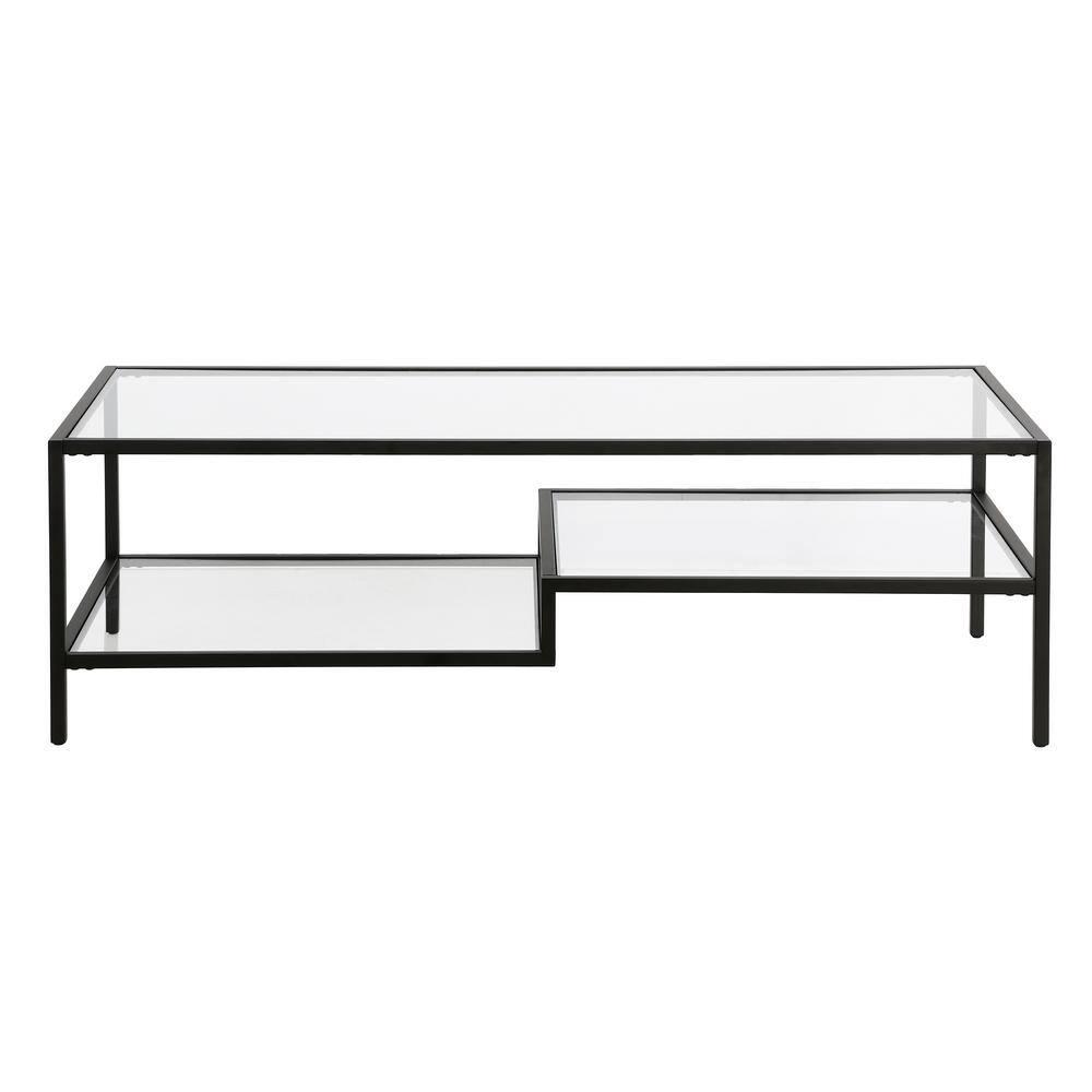 Evelyn&Zoe Lovett 54" Wide Rectangular Coffee Table in Blackened Bronze