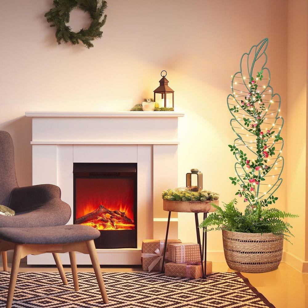 3-Pack Metal Garden Trellis Plant Support Trellis for Climbing Vines Floral Vegetables Metal Trellis (Leaf, Green)