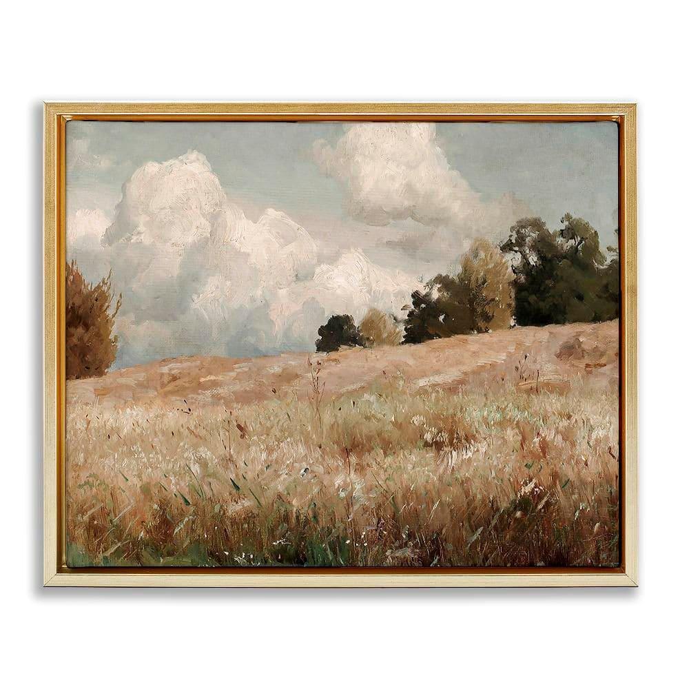 " Classic Nature Field Landscape " by Lettered And Lined Painting Print