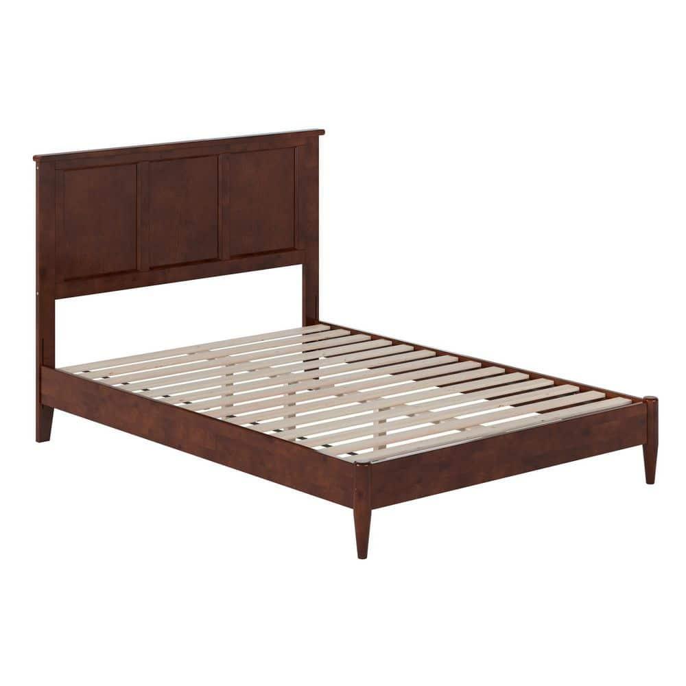 AFI Charlotte Full Solid Wood Low Profile Platform Bed, Walnut
