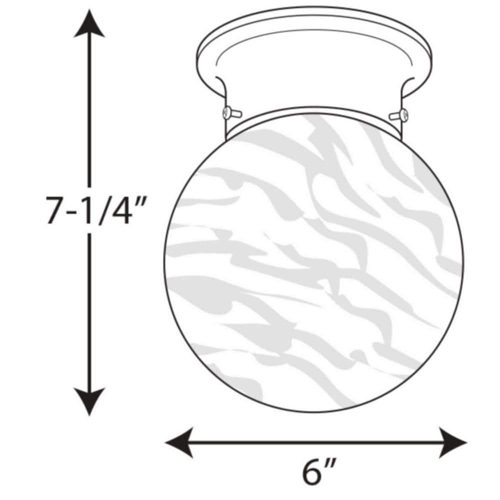 Glass Globes Collection 6" One-Light Close-to-Ceiling