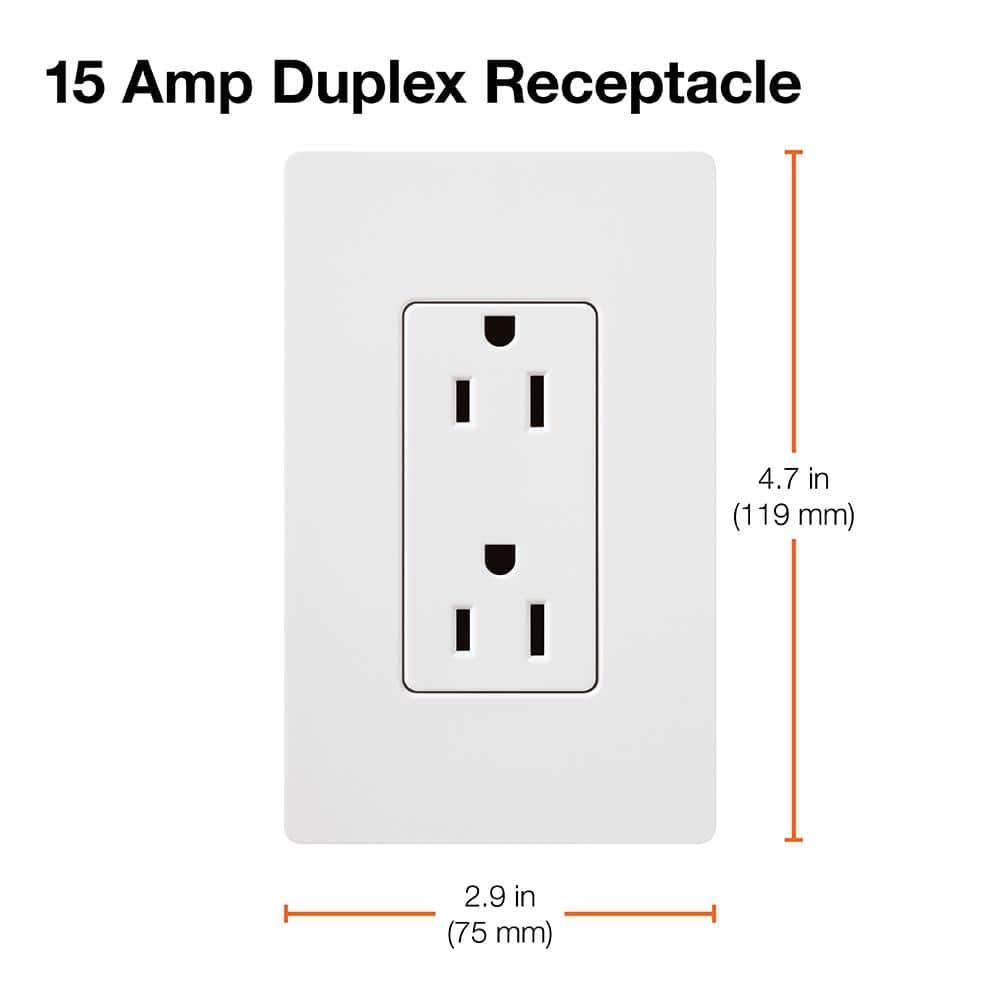White Tamper Resistant Duplex Electrical Outlet