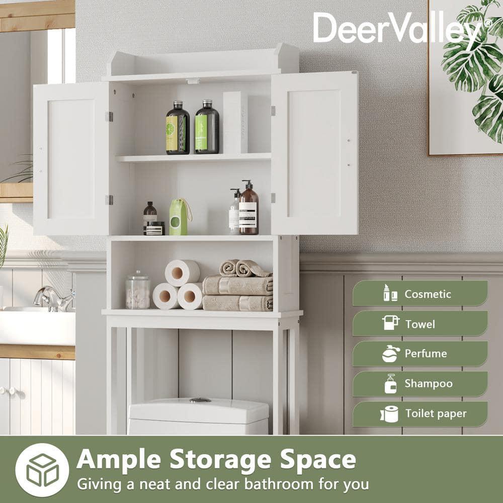 DeerValley Bathroom Freestanding Over the Toilet Storage Cabinet, White & Reviews | Wayfair