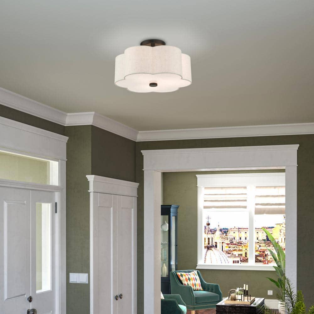 Livex Lighting Solstice 3 - Light Semi-Flush Mount in  English Bronze