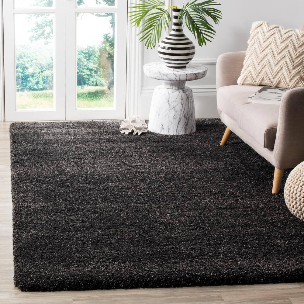 Milan Shag SG180 Power Loomed Indoor Area Rug - Dark Grey - 7'x7' - Safavieh