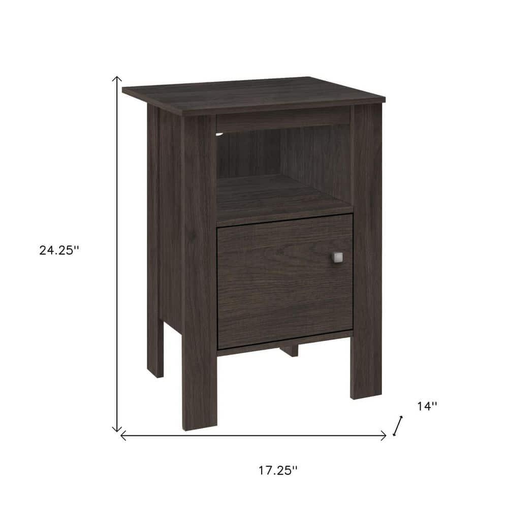 Monarch Specialties Accent Table Side End Nightstand Lamp Storage Living Room Bedroom Laminate Walnut Transitional