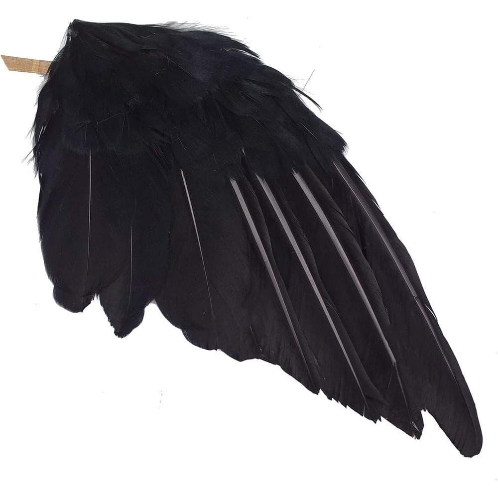 Extra Large Black Feathered Halloween Indoor/Outdoor Crows (2-Pack)