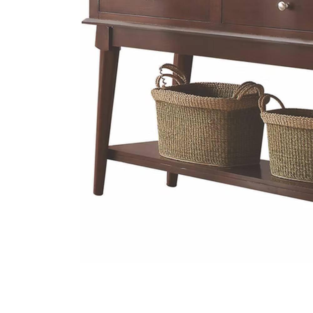 ACME Gasha 2-Drawer Wooden Server with Bottom Shelf in White and Walnut