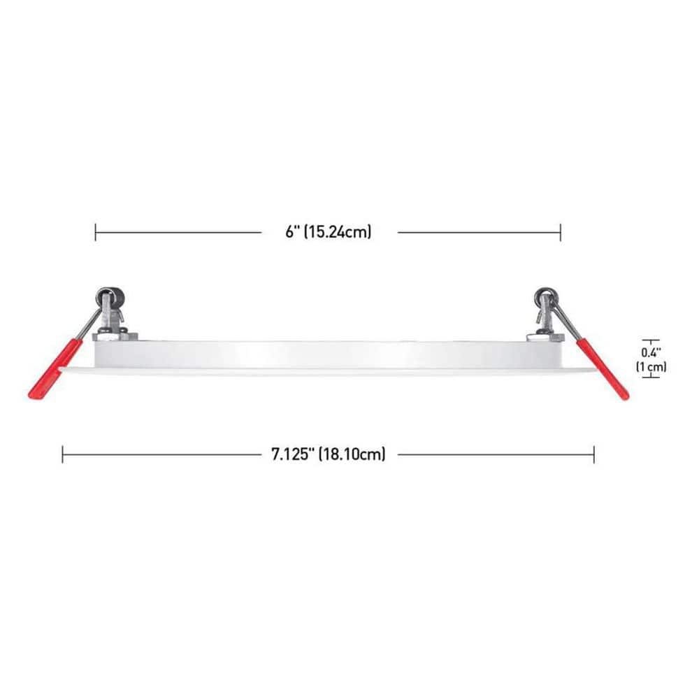 Commercial Electric 91478 Ultra Slim 6 in. Color Selectable New Construction and Remodel Canless Recessed Integrated LED Kit White - pack of 4