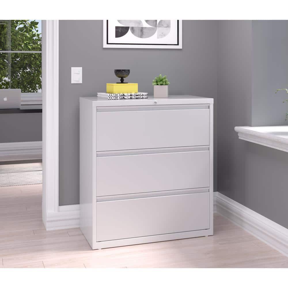 Hirsh 36-in Wide HL10000 Series 3 Drawer Metal Lateral File Cabinet White