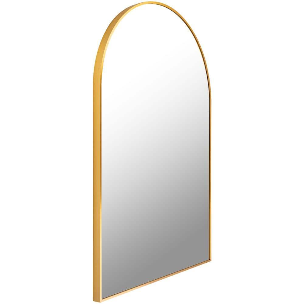 Aranya Rectangular Wood Silver and Gold Bathroom Vanity Mirror