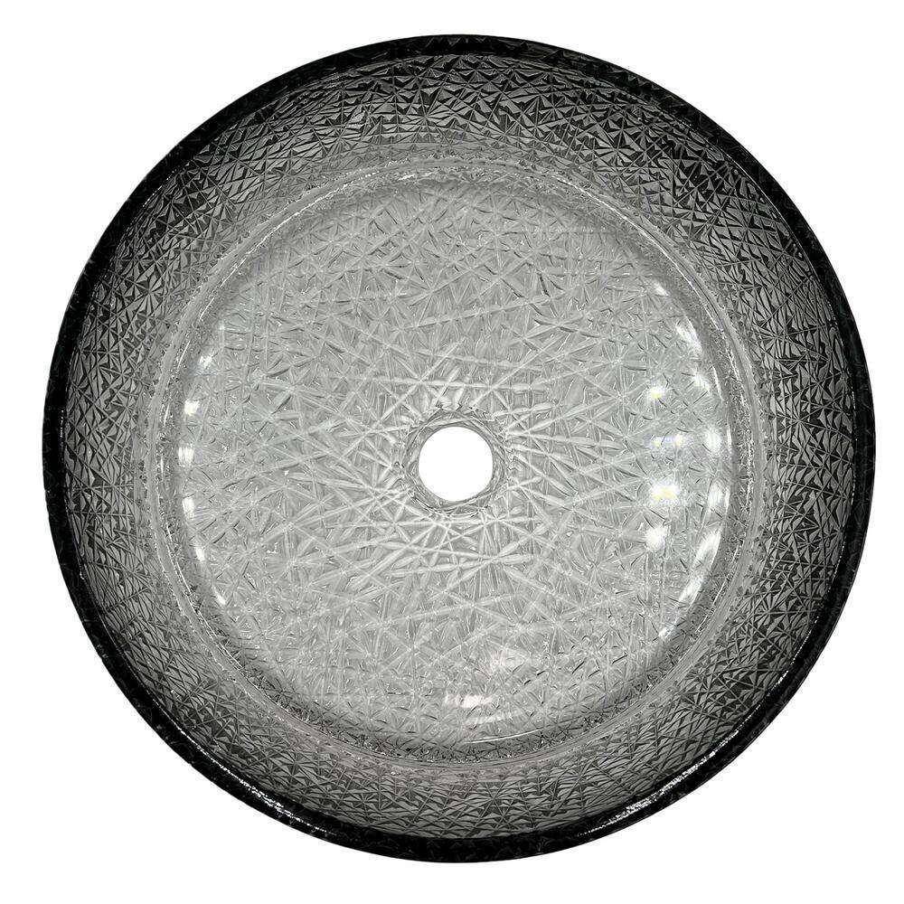 CastelloUSA CB-VC-16-BGRSP-16 Stadium 16" Glass Circular Bathroom Vessel Sink - Timeless Collection