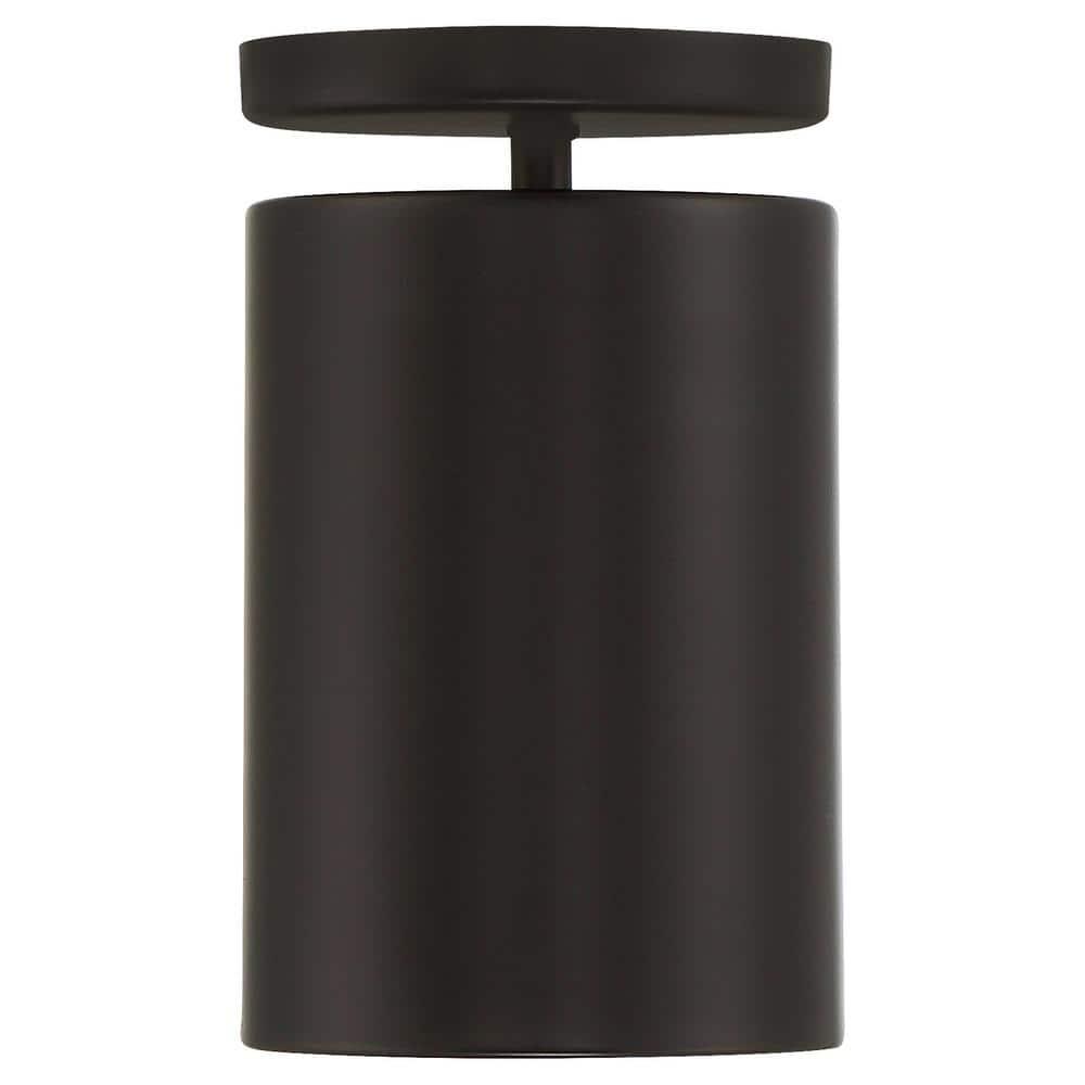 Matte Black 4.5'' W 1 - Bulb Outdoor Semi Flush Mount