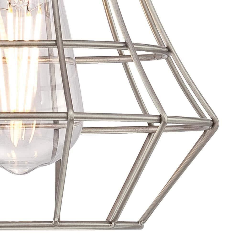 Nathaniel 1 - Light Brushed Nickel Geometric Pendant