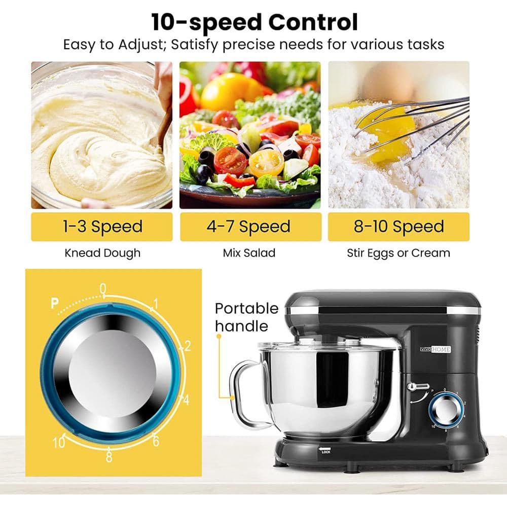 VIVOHOME X002DW09A5 660W 10 Speed 6 Quart Tilt-Head Stand Mixer