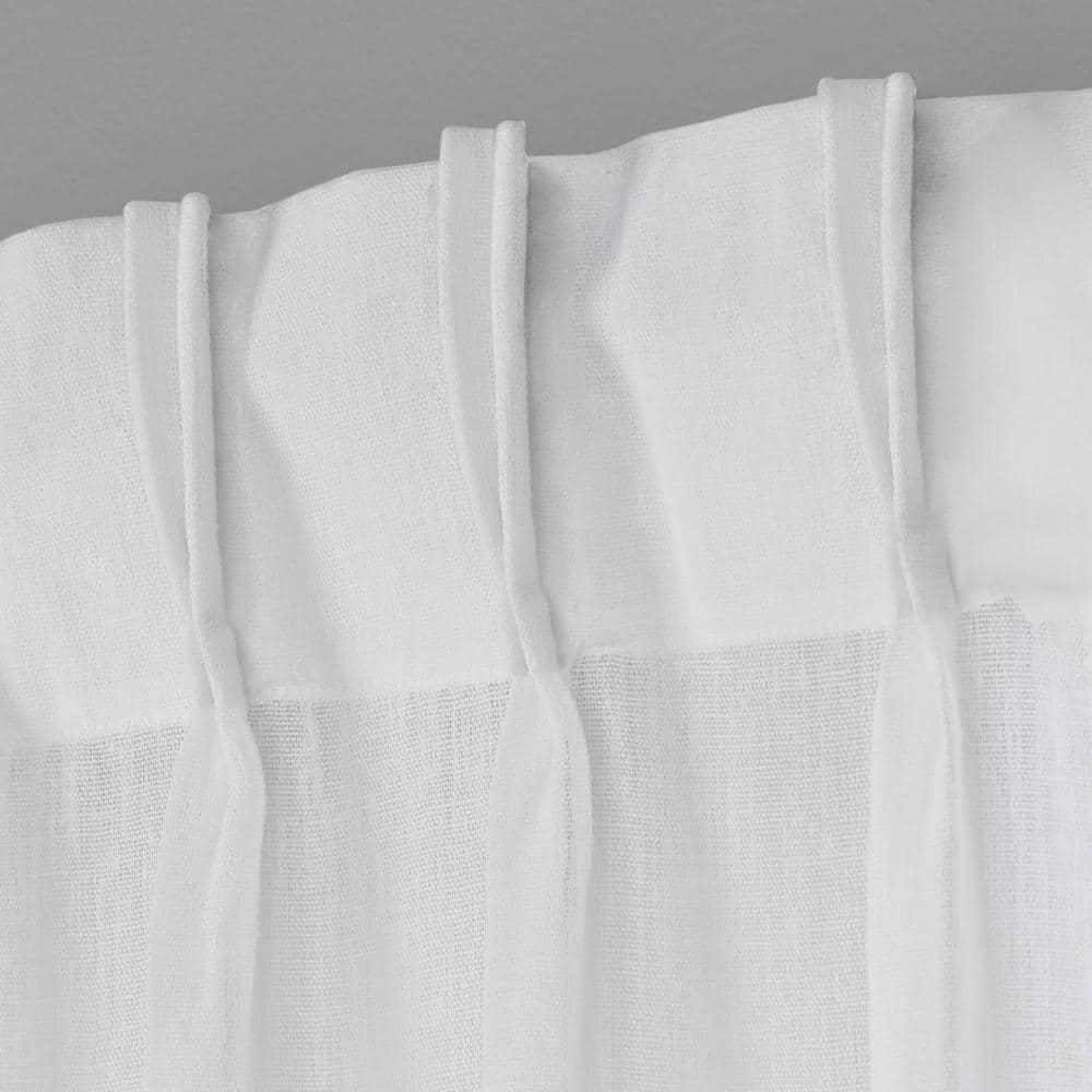 Set of 2 (96"x50") Belgian Pinch Pleats Sheer Window Curtain Panel White - Exclusive Home