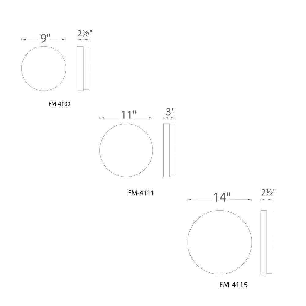 Modern Brushed Nickel 14" LED Flush Mount Ceiling Light