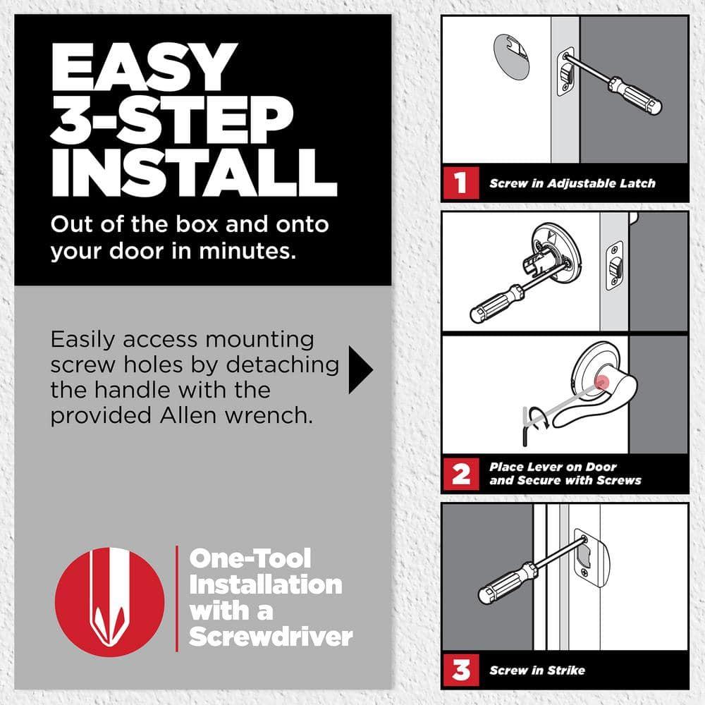 Kwikset SmartKey Security Wave Satin Nickel Entry Lever KW1 2-3/4 in.