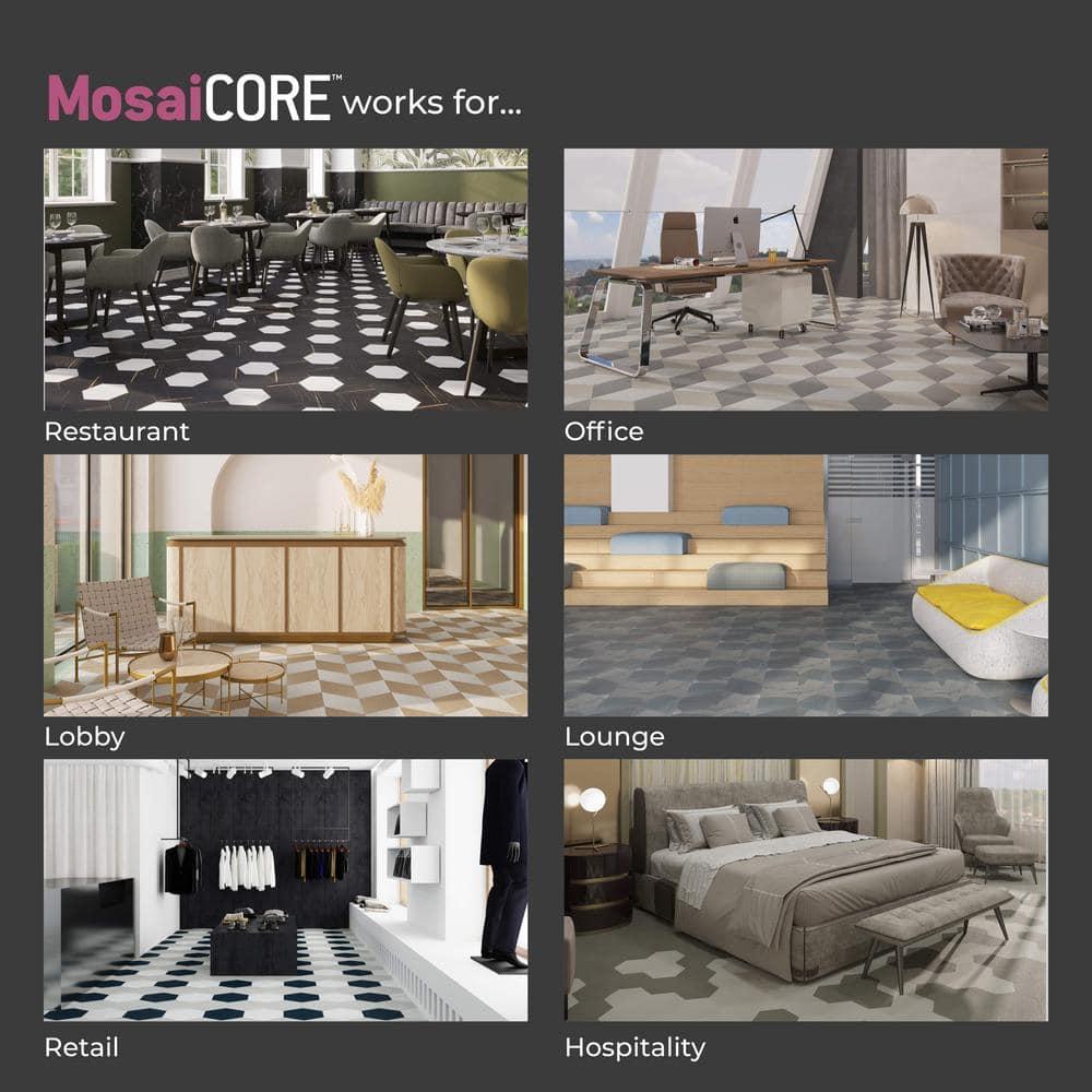 GlueCore Mosaic 28mil x 12" W x 10" L Glue Down Vinyl Tile Flooring
