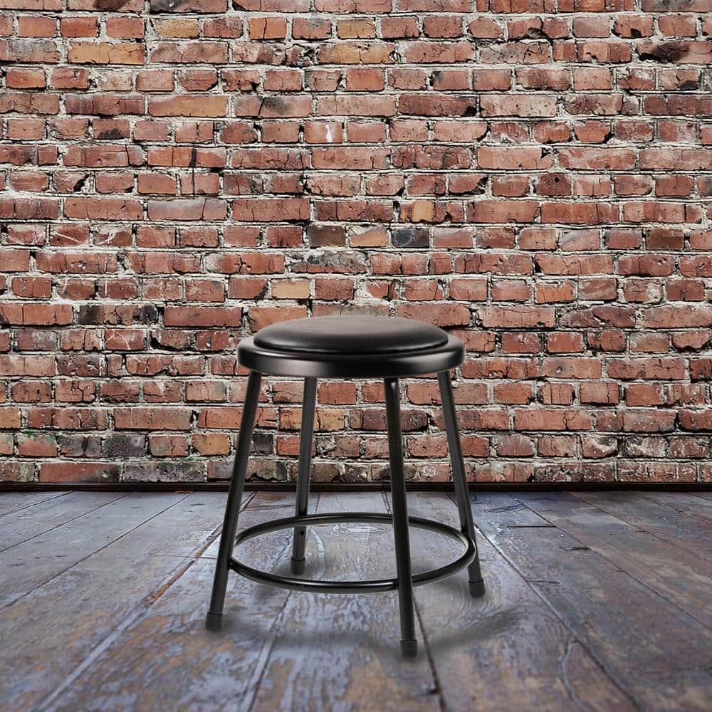 2pk 18" Heavy Duty Vinyl Padded Steel Barstool Black - Hampden Furnishings: No Assembly, Modern Style, 300lb Capacity