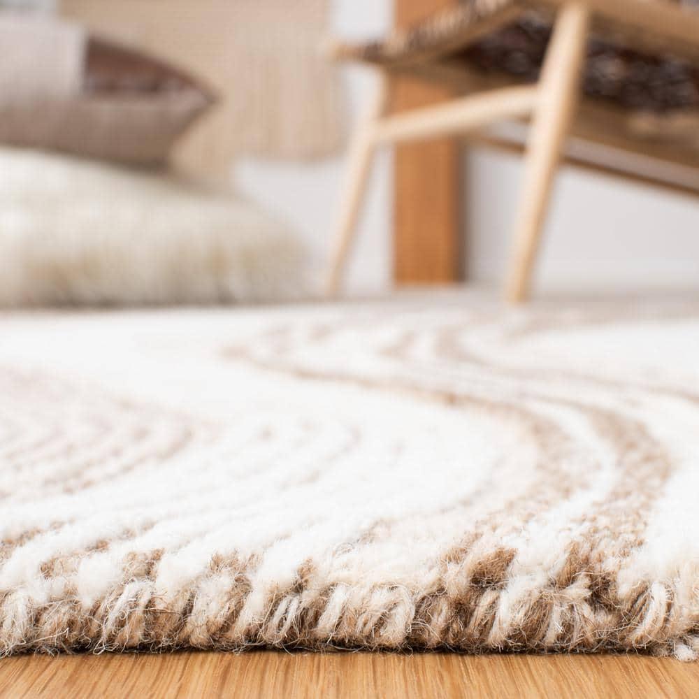 Fifth Avenue FTV121 Hand Tufted Indoor Area Rug - Beige/Ivory - 4' Round - Safavieh