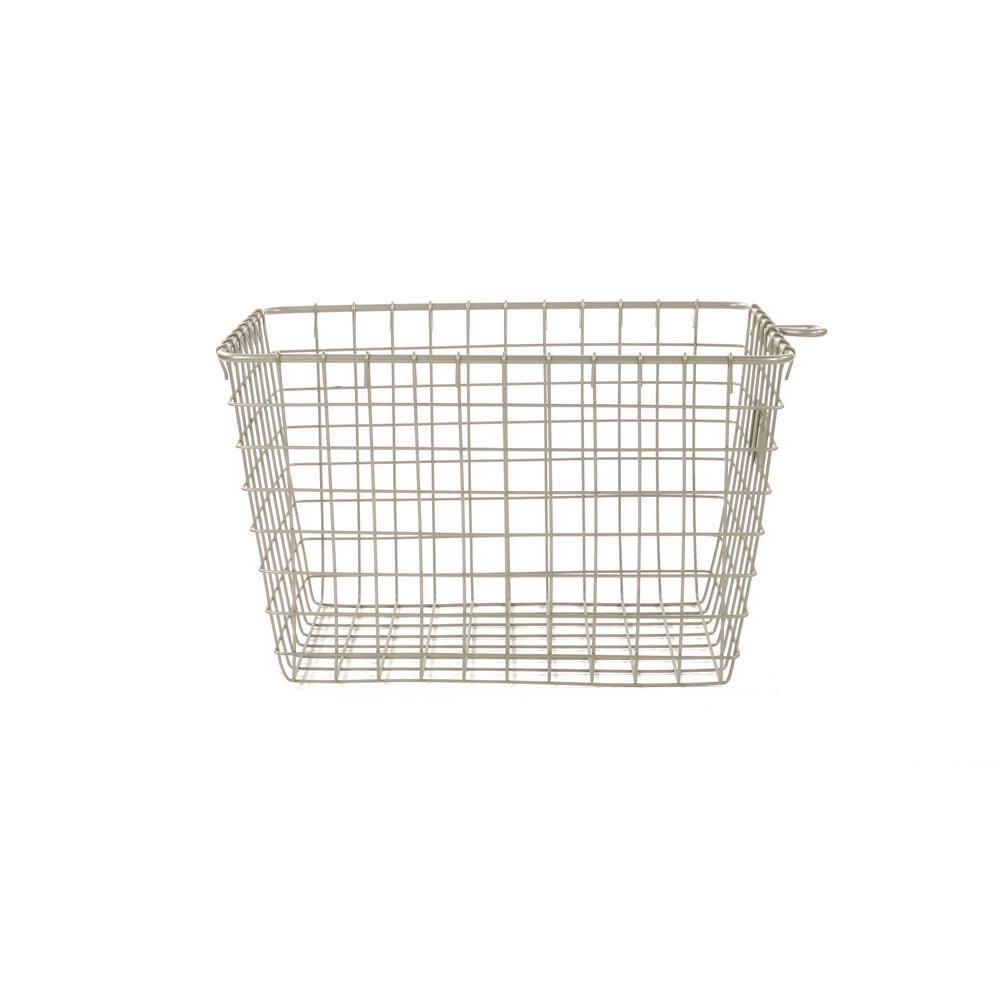 Spectrum Diversified Small Storage Basket Light Silver: Metal Locker Storage & Portable Utility Organizer