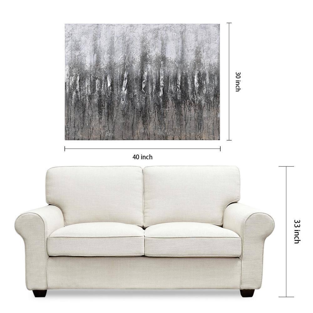 Empire Art Direct Gray Frequency Textured Metallic Hand Painted Wall Art, 30" x 40" x 1.5", Ready to Hang