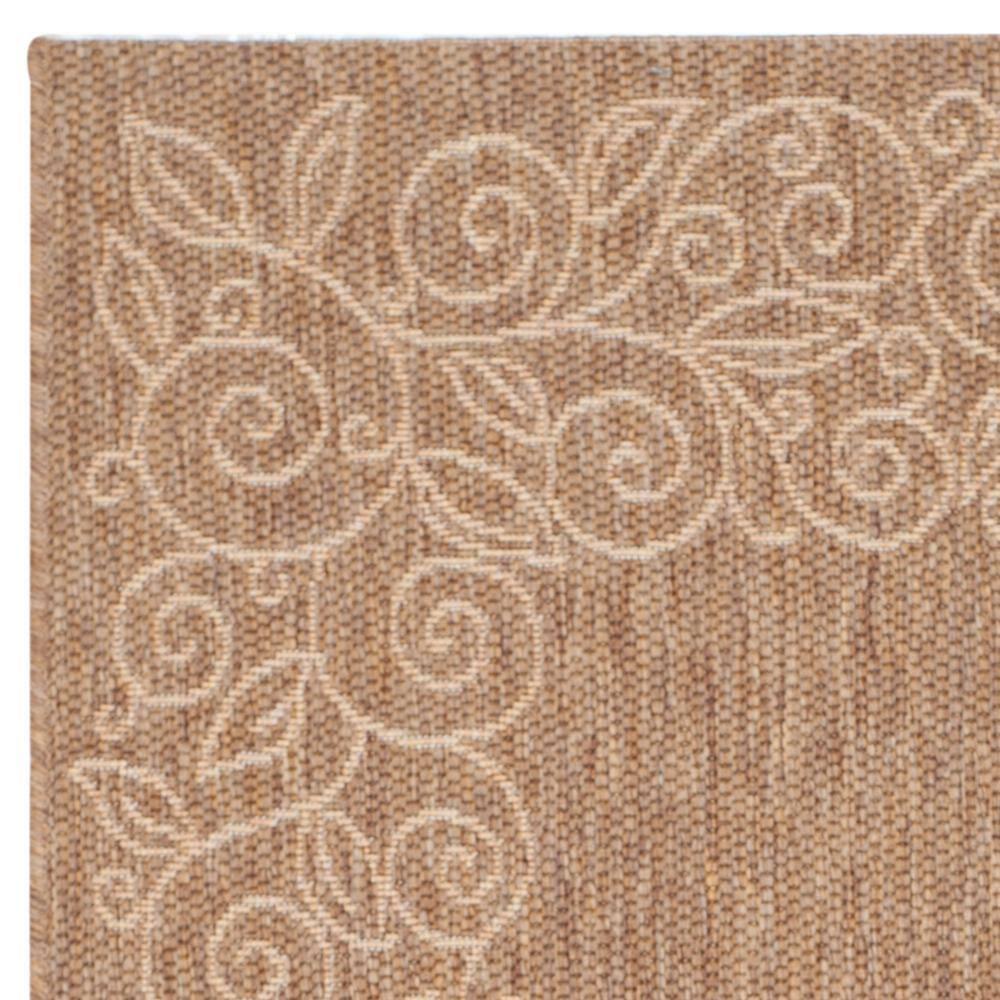 SAFAVIEH Courtyard Chole Bordered Indoor/Outdoor Area Rug, Dark Beige/Beige, 2'7" x 5'